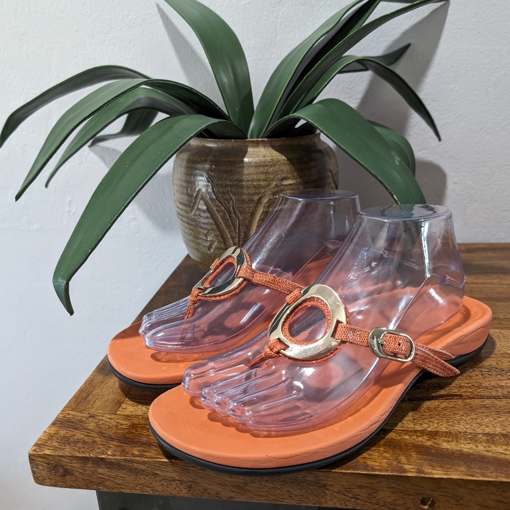 Vionic Women's Rest Karina orange Sandal Supportive Ladies US Size 8